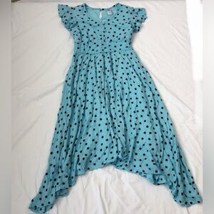 blue polka dot dress
